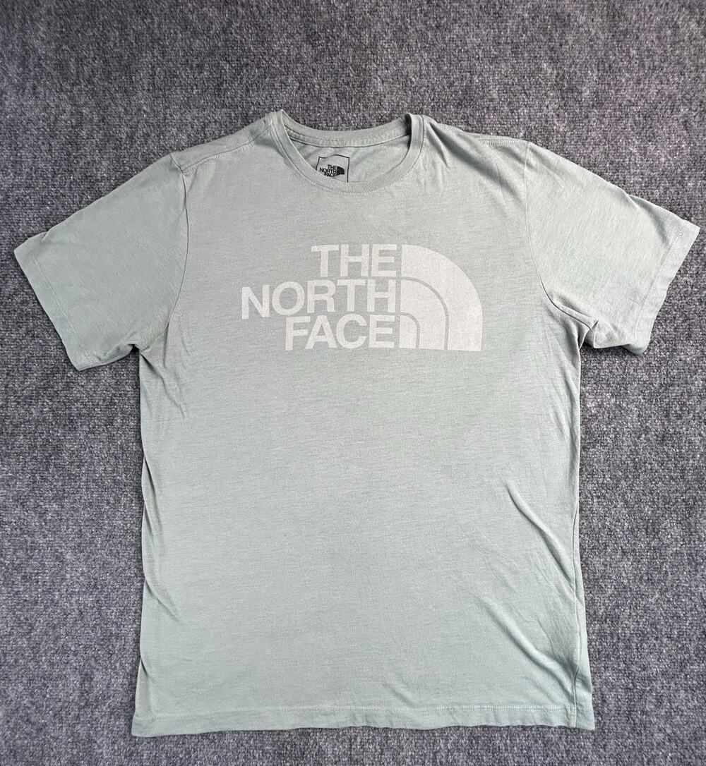 The North Face Logo Graphic T Shirt Men's Large Green Short Sleeve Outdoor Tee